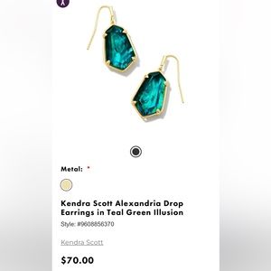 Alexander Drop Earrings in Teal Illusion